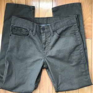 Levi's 511 Sueded Twill Pants, Olive Green W31 L30